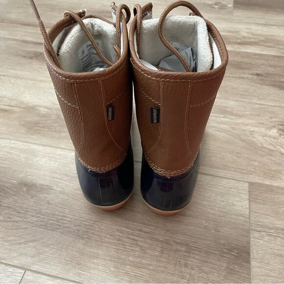 JBU by Jambu Women's Navy/Tan Lace Up Maplewood Waterproof Duck Boots sz 8 - Picture 7 of 9